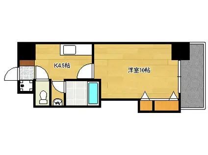 アベニュー牛田新町(1DK/2階)の間取り写真