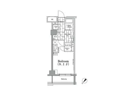ONE ROOF FLAT TSUKISHIMA ワンルーフフラット(ワンルーム/7階)の間取り写真