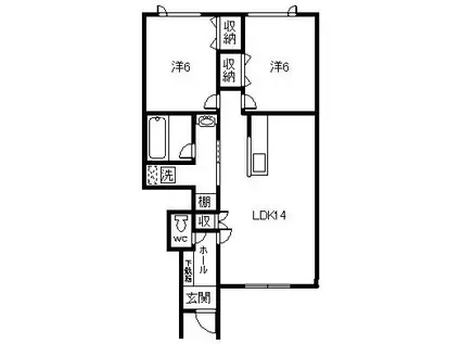 ESTRELLAI(2LDK/1階)の間取り写真