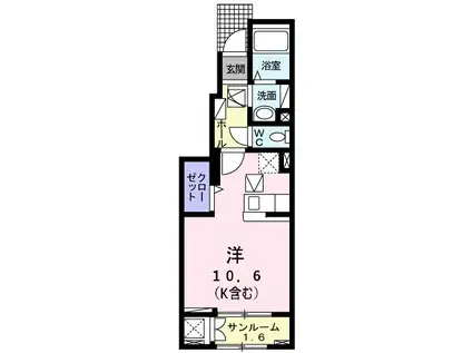 ベル エテルノ(ワンルーム/1階)の間取り写真