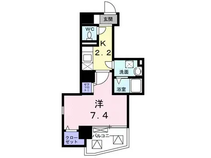 エテルナーレ浦和常盤(1K/6階)の間取り写真