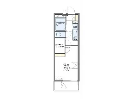 レオパレス仙港SKIII(1K/3階)の間取り写真