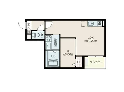 JACK NAKAOTAII(1LDK/1階)の間取り写真
