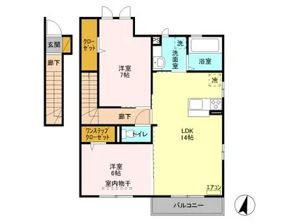 プランタン II(2LDK/2階)の間取り写真