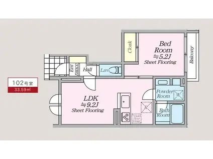 オルキデ蘆花公園(1LDK/1階)の間取り写真