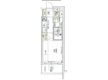 ル・リオン大鳥居(1K/4階)の間取り写真