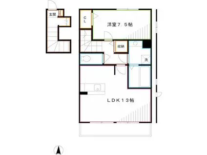 パナックスII(1LDK/2階)の間取り写真