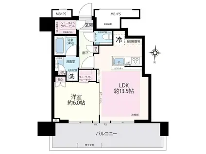 THE TOWER 湘南辻堂(1LDK/18階)の間取り写真