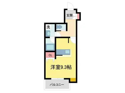 ウェルスクエア西宮(ワンルーム/4階)の間取り写真