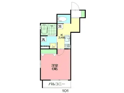 メゾン アブリック(1K/1階)の間取り写真