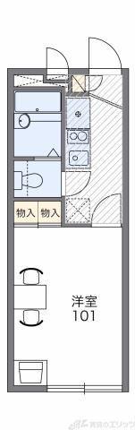 レオパレスLALAグリーンヒル(1K/1階)の間取り写真