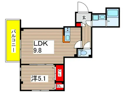 ESTRELA 森下(1LDK/3階)の間取り写真