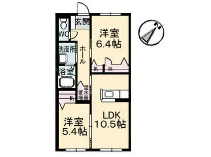 レインボーヒルズ(2LDK/1階)の間取り写真