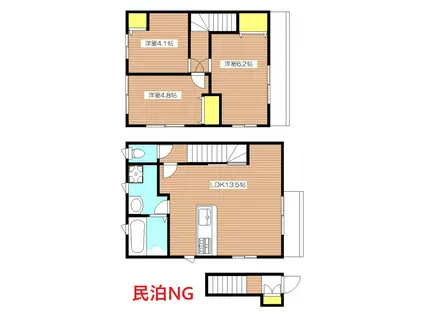 ラニカイ S(3LDK/2階)の間取り写真