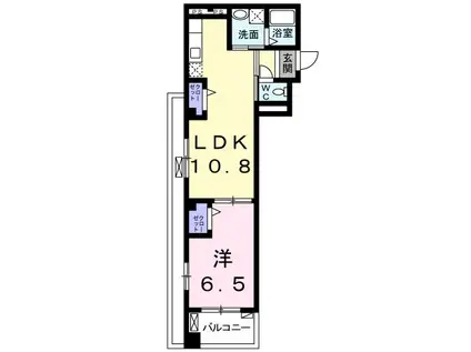 Mメゾン(1LDK/3階)の間取り写真