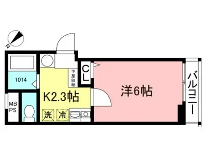 CLIFF SIDE梶が谷(1K/2階)の間取り写真