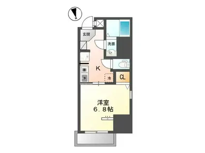 ラフィネ 柏(1K/7階)の間取り写真