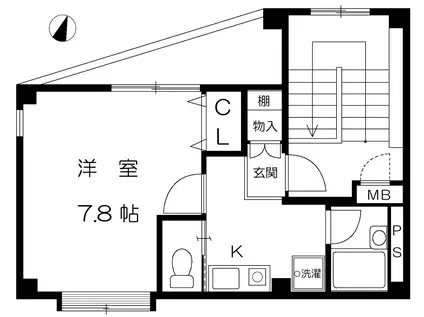 ルミエール六甲(1K/4階)の間取り写真