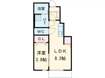 ヴィクトワールさやか(1LDK/1階)の間取り写真