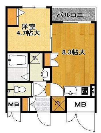 フィオーレ渋谷(1LDK/3階)の間取り写真