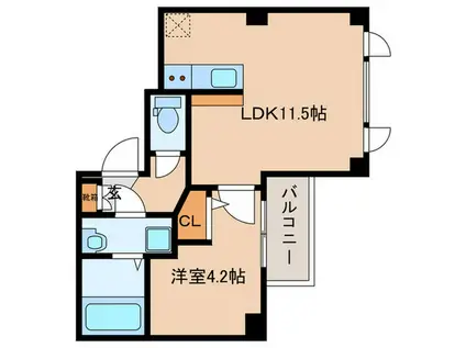 GMTENJIMBASHI(1LDK/6階)の間取り写真