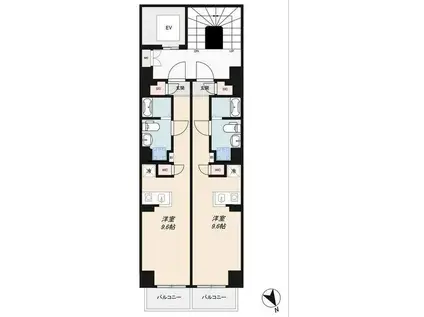 DASH LIVING KOMAGOME(ワンルーム/5階)の間取り写真