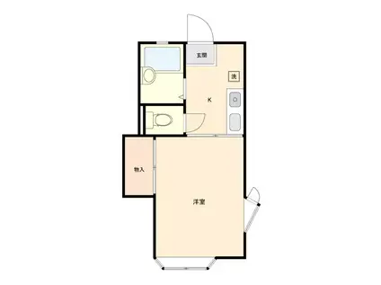 台町テラス(1K/1階)の間取り写真