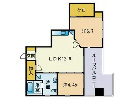 やますえ東光ビル(2LDK/5階)の間取り写真