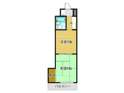 ハイムアリエス(2K/2階)の間取り写真