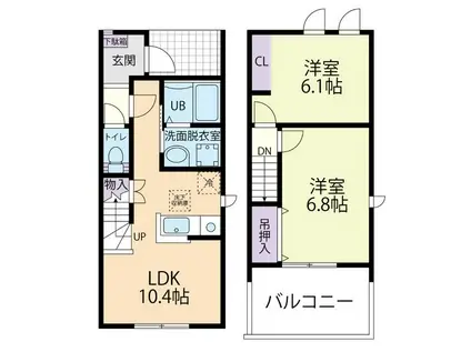 DOUX MAISON 数須(2LDK/1階)の間取り写真