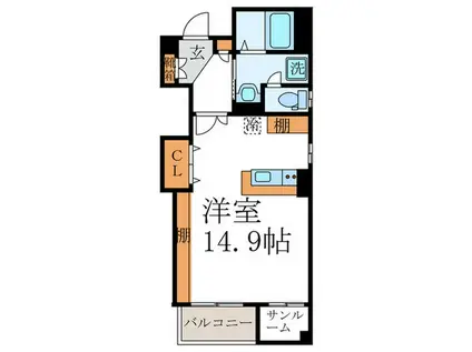 清淳西陣(ワンルーム/1階)の間取り写真