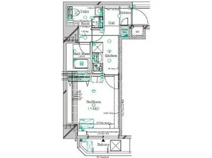 ガリシア錦糸町V(1K/4階)の間取り写真