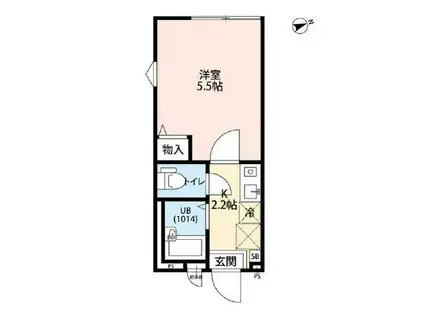 FLAT.K BLOSSOMS-フラットケーブロッサム-(1K/1階)の間取り写真