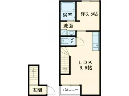 ルミエール(1LDK/2階)の間取り写真