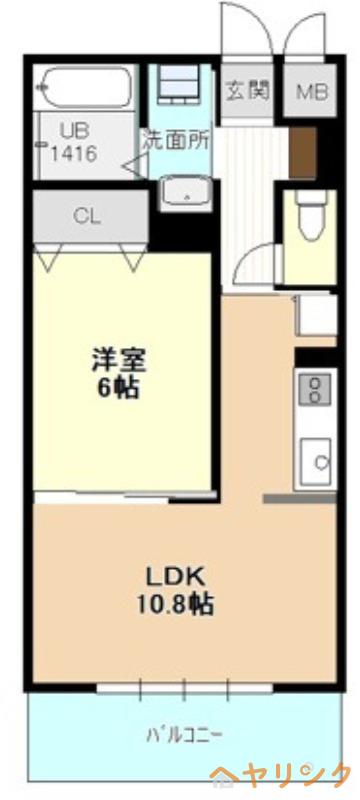 プリフォンド(1LDK/2階)の間取り写真