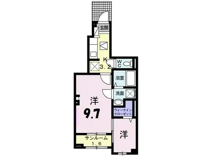 メゾンド・ターキー(1K/1階)の間取り写真