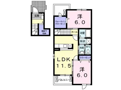 グランドソレイユ(2LDK/2階)の間取り写真
