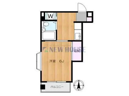 ヒルトップ小日向(1K/2階)の間取り写真