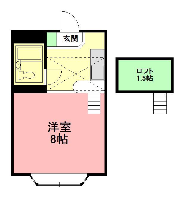ベルピア伊勢原2(ワンルーム/2階)の間取り写真