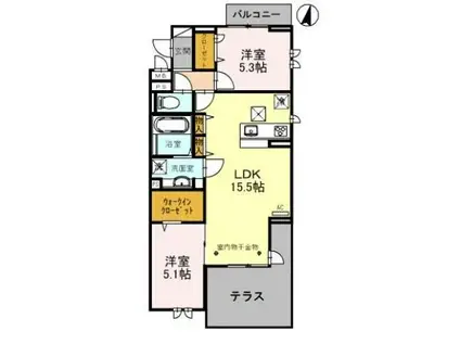 センカ II(2LDK/1階)の間取り写真