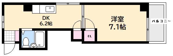 FANCY NAKAHIRO(1DK/5階)の間取り写真
