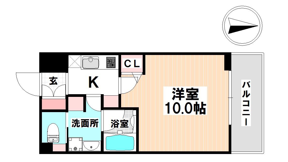 COZY山下通(1K/1階)の間取り写真