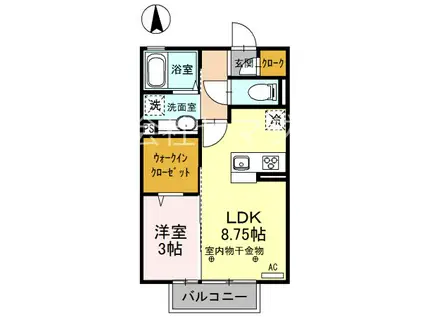 ROSEMARY(1LDK/1階)の間取り写真