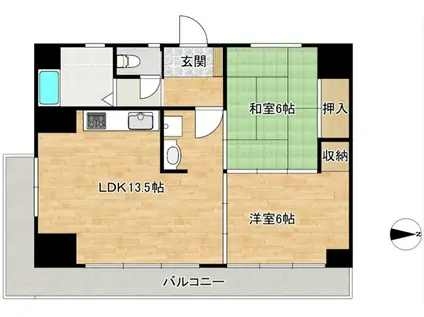 横山ハイツ(2LDK/2階)の間取り写真
