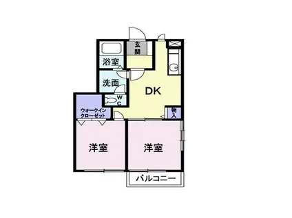 マノワール参番館(2DK/1階)の間取り写真
