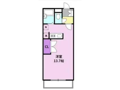 ワンバイワン(ワンルーム/3階)の間取り写真