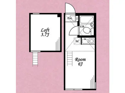 戸部チャックベリーの杜(ワンルーム/1階)の間取り写真