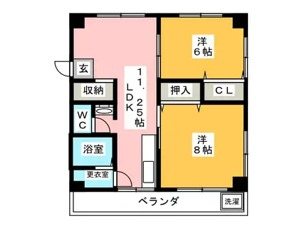 セーコーマンション(2LDK/1階)の間取り写真