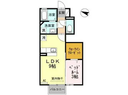 シャルマン(1LDK/1階)の間取り写真