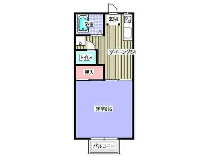 文研ビル(1DK/3階)の間取り写真